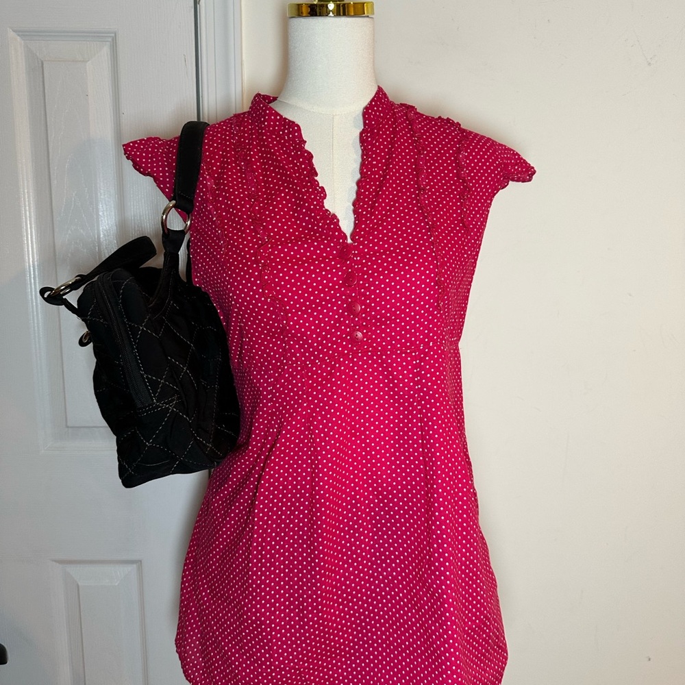 Y2K Pink Polka Dot Women's Top